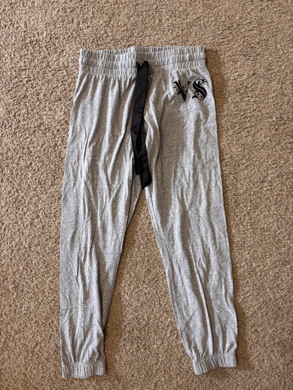 Victoria's Secret Gray Sweatpants with Black Drawstring